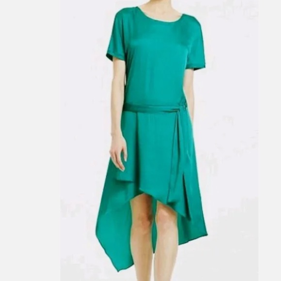 BCBG MAX AZRIA Taupe ANGELIKA CINDER HIGH-LOW DRESS Size S - Picture 2 of 9